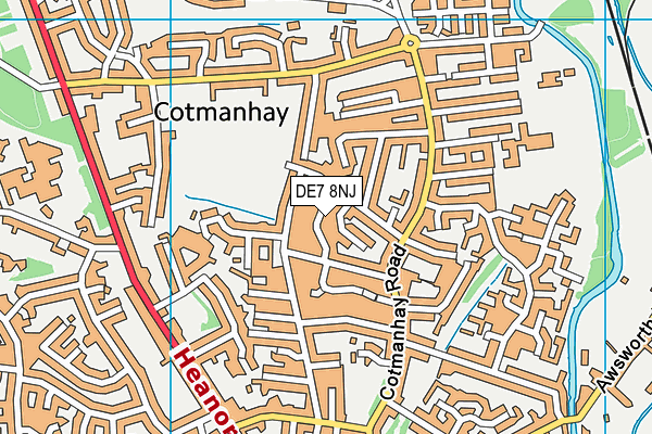 DE7 8NJ map - OS VectorMap District (Ordnance Survey)