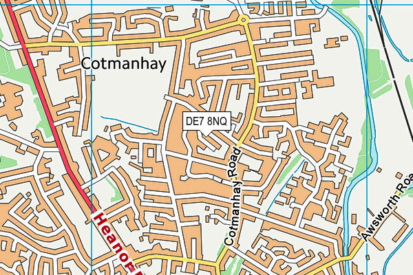 DE7 8NQ map - OS VectorMap District (Ordnance Survey)