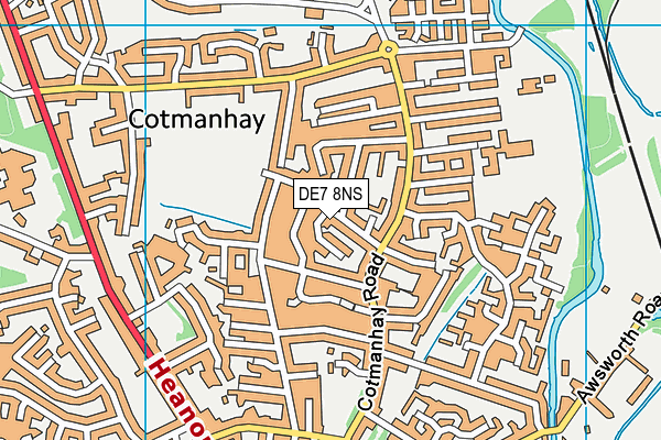 DE7 8NS map - OS VectorMap District (Ordnance Survey)