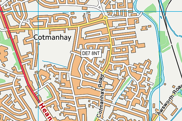 DE7 8NT map - OS VectorMap District (Ordnance Survey)