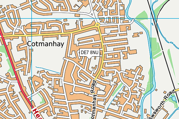 DE7 8NU map - OS VectorMap District (Ordnance Survey)