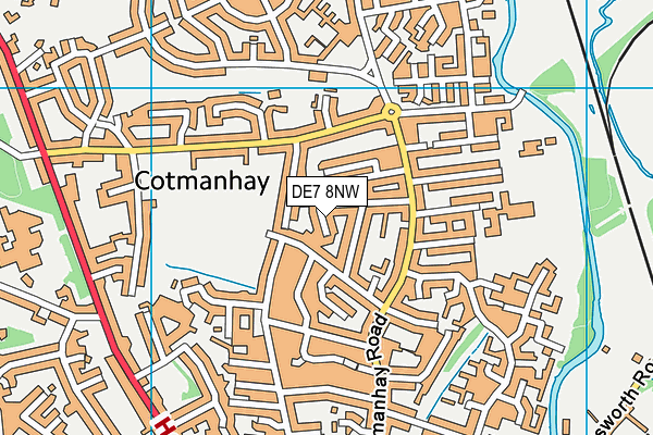 DE7 8NW map - OS VectorMap District (Ordnance Survey)