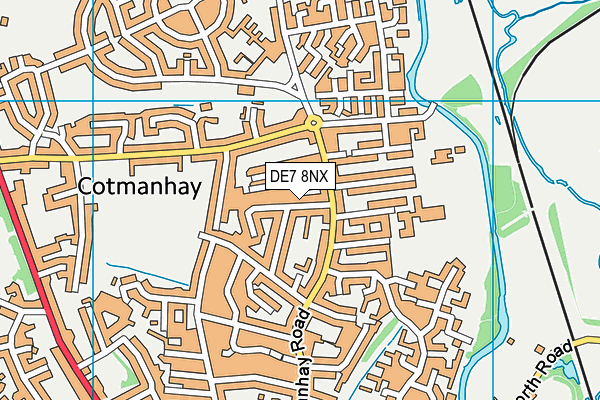 DE7 8NX map - OS VectorMap District (Ordnance Survey)