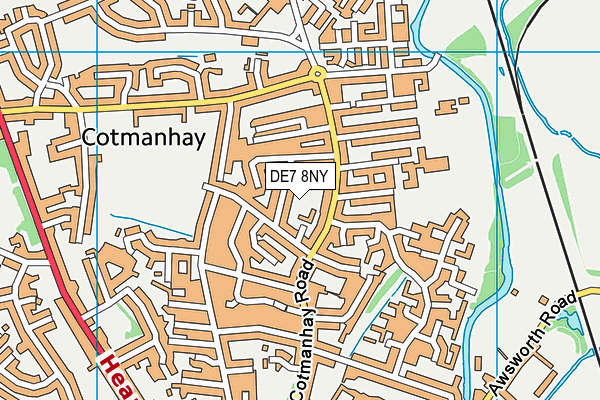 DE7 8NY map - OS VectorMap District (Ordnance Survey)
