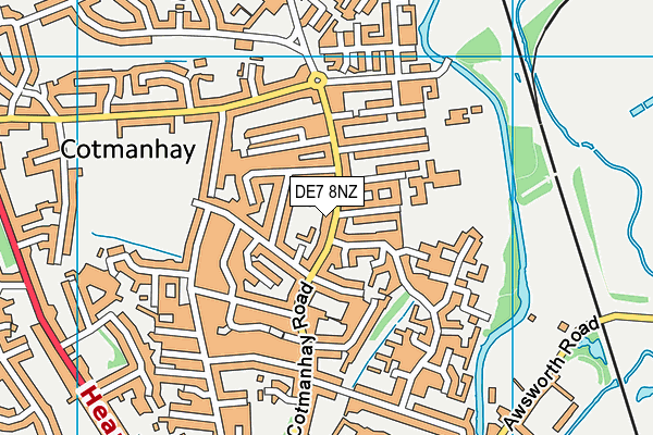 DE7 8NZ map - OS VectorMap District (Ordnance Survey)