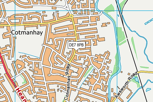 DE7 8PB map - OS VectorMap District (Ordnance Survey)