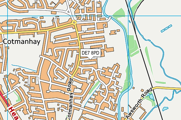 Vernon Street Playing Field (Closed) map (DE7 8PD) - OS VectorMap District (Ordnance Survey)