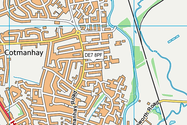 DE7 8PF map - OS VectorMap District (Ordnance Survey)