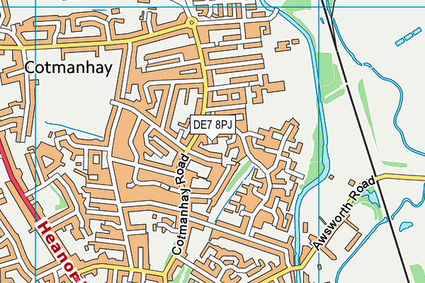 DE7 8PJ map - OS VectorMap District (Ordnance Survey)
