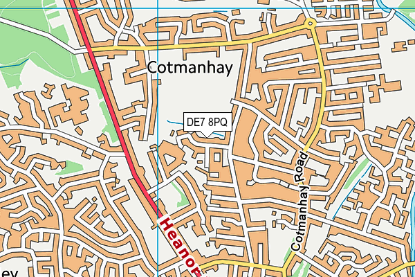 DE7 8PQ map - OS VectorMap District (Ordnance Survey)