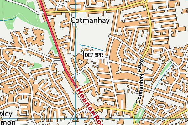 DE7 8PR map - OS VectorMap District (Ordnance Survey)