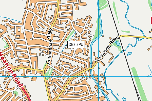 DE7 8PU map - OS VectorMap District (Ordnance Survey)