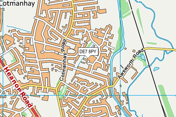 DE7 8PY map - OS VectorMap District (Ordnance Survey)