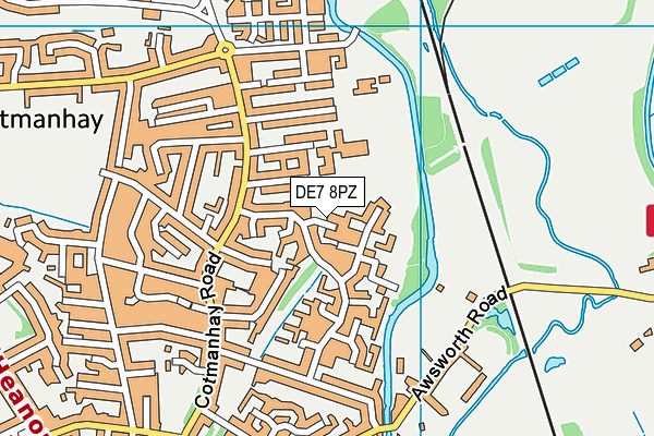 DE7 8PZ map - OS VectorMap District (Ordnance Survey)