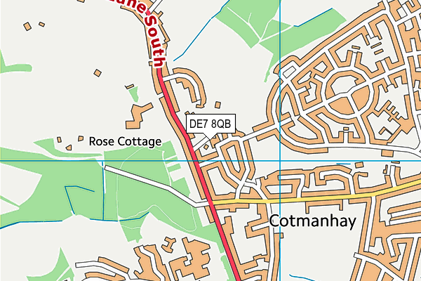 DE7 8QB map - OS VectorMap District (Ordnance Survey)