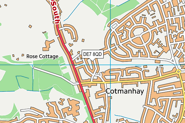 DE7 8QD map - OS VectorMap District (Ordnance Survey)