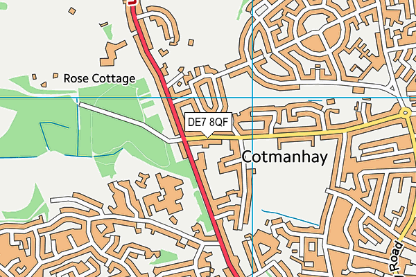 DE7 8QF map - OS VectorMap District (Ordnance Survey)