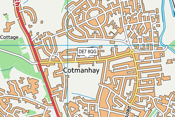 DE7 8QG map - OS VectorMap District (Ordnance Survey)