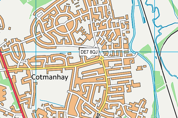 DE7 8QJ map - OS VectorMap District (Ordnance Survey)