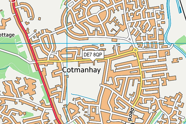 DE7 8QP map - OS VectorMap District (Ordnance Survey)