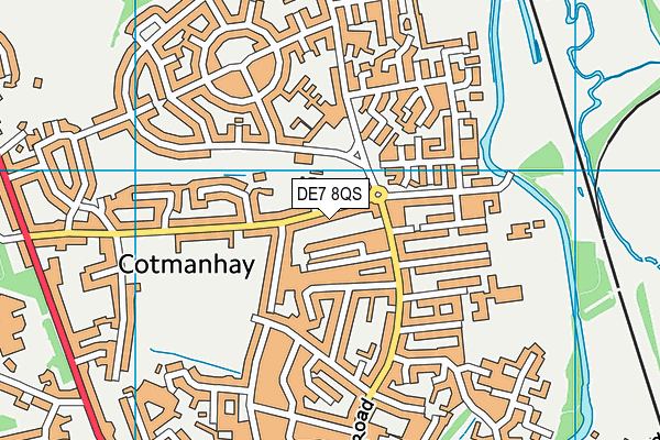 DE7 8QS map - OS VectorMap District (Ordnance Survey)