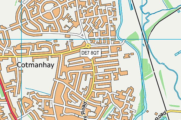 DE7 8QT map - OS VectorMap District (Ordnance Survey)