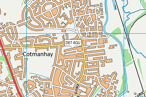 DE7 8QU map - OS VectorMap District (Ordnance Survey)