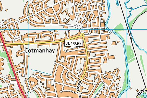 DE7 8QW map - OS VectorMap District (Ordnance Survey)