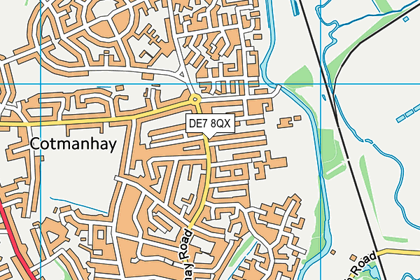 DE7 8QX map - OS VectorMap District (Ordnance Survey)