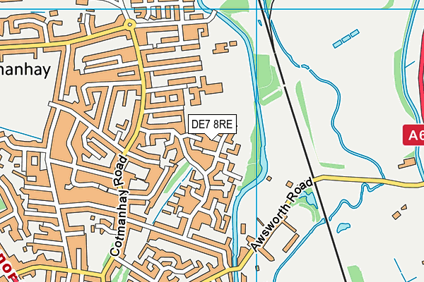 DE7 8RE map - OS VectorMap District (Ordnance Survey)