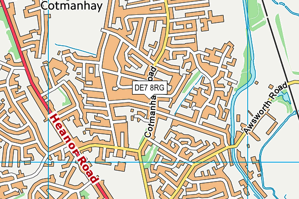 DE7 8RG map - OS VectorMap District (Ordnance Survey)
