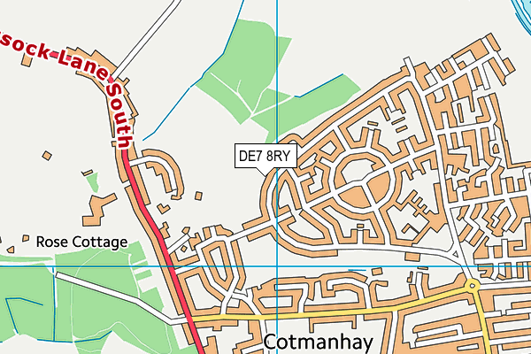 DE7 8RY map - OS VectorMap District (Ordnance Survey)