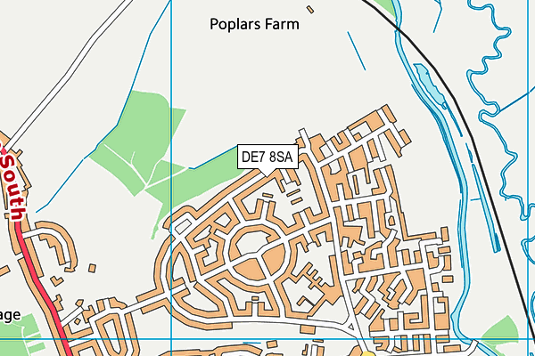 DE7 8SA map - OS VectorMap District (Ordnance Survey)