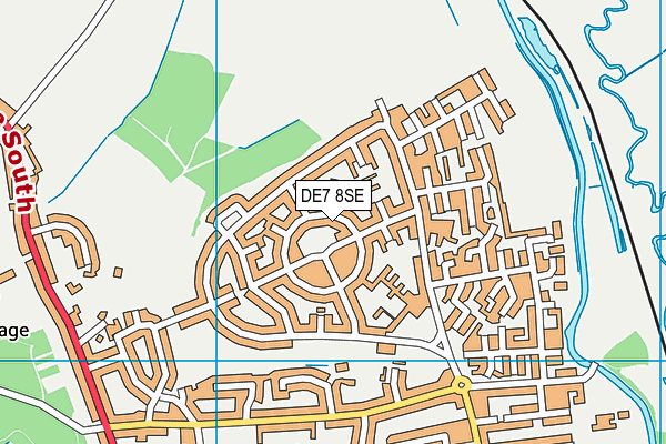 DE7 8SE map - OS VectorMap District (Ordnance Survey)