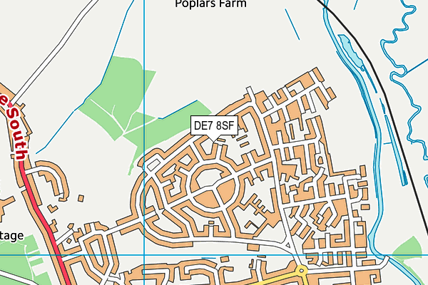 DE7 8SF map - OS VectorMap District (Ordnance Survey)