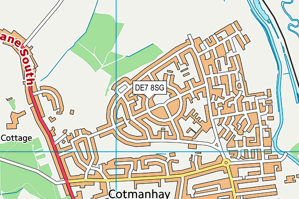 DE7 8SG map - OS VectorMap District (Ordnance Survey)