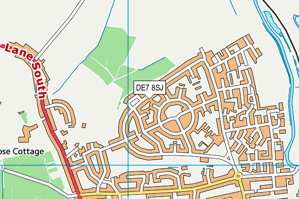DE7 8SJ map - OS VectorMap District (Ordnance Survey)