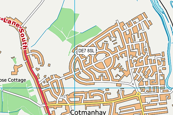 DE7 8SL map - OS VectorMap District (Ordnance Survey)