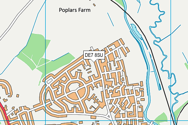 DE7 8SU map - OS VectorMap District (Ordnance Survey)