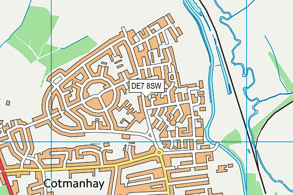 DE7 8SW map - OS VectorMap District (Ordnance Survey)