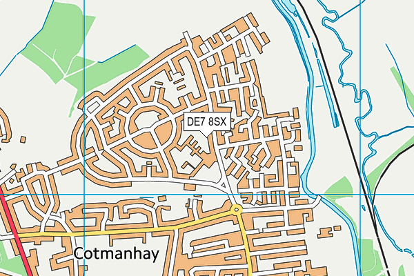 DE7 8SX map - OS VectorMap District (Ordnance Survey)