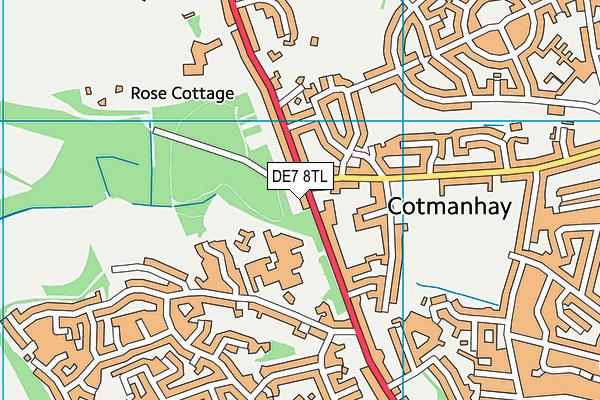 DE7 8TL map - OS VectorMap District (Ordnance Survey)