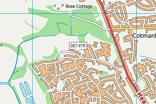 DE7 8TR map - OS VectorMap District (Ordnance Survey)