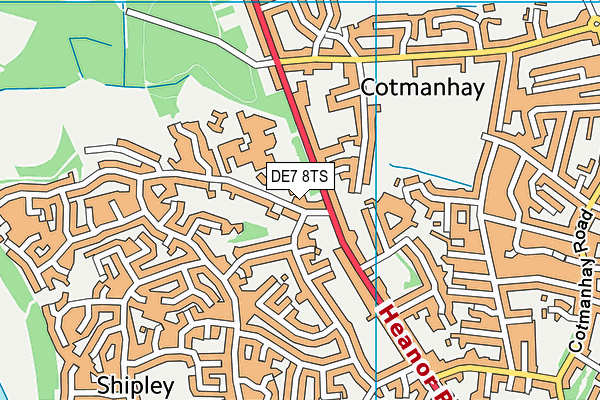 DE7 8TS map - OS VectorMap District (Ordnance Survey)