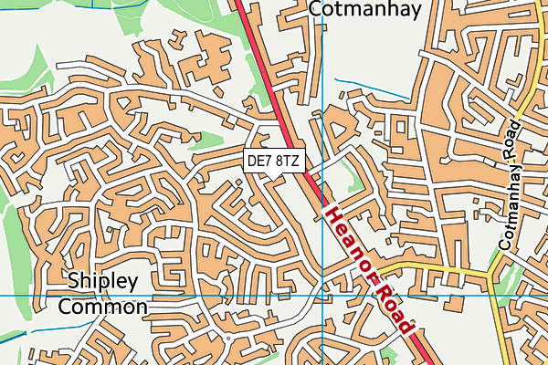 DE7 8TZ map - OS VectorMap District (Ordnance Survey)