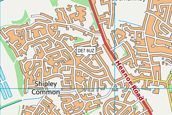 DE7 8UZ map - OS VectorMap District (Ordnance Survey)