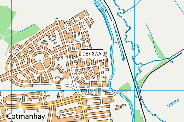 DE7 8WA map - OS VectorMap District (Ordnance Survey)