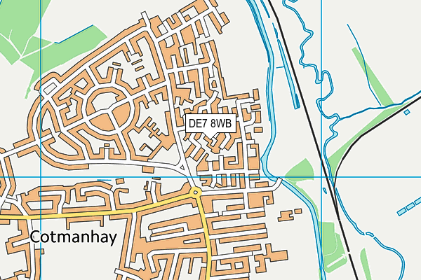 DE7 8WB map - OS VectorMap District (Ordnance Survey)