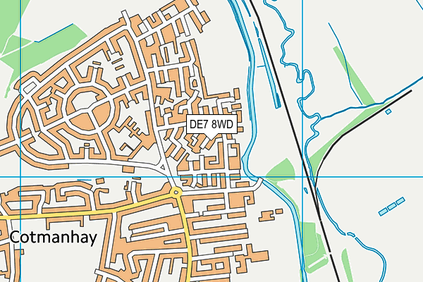 DE7 8WD map - OS VectorMap District (Ordnance Survey)