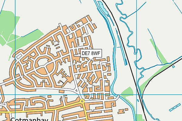 DE7 8WF map - OS VectorMap District (Ordnance Survey)